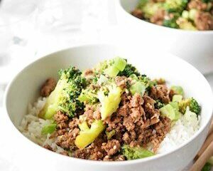 Beef, White Rice, and Broccoli(Small)