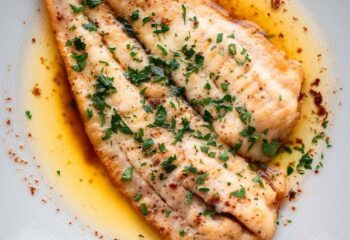 (Keto Entree) Flounder with Lemon Butter Sauce (Keto Entree) Flounder with Lemon Butter Sauce